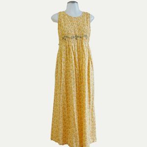 Vintage April Cornell XXS Yellow Floral Dress